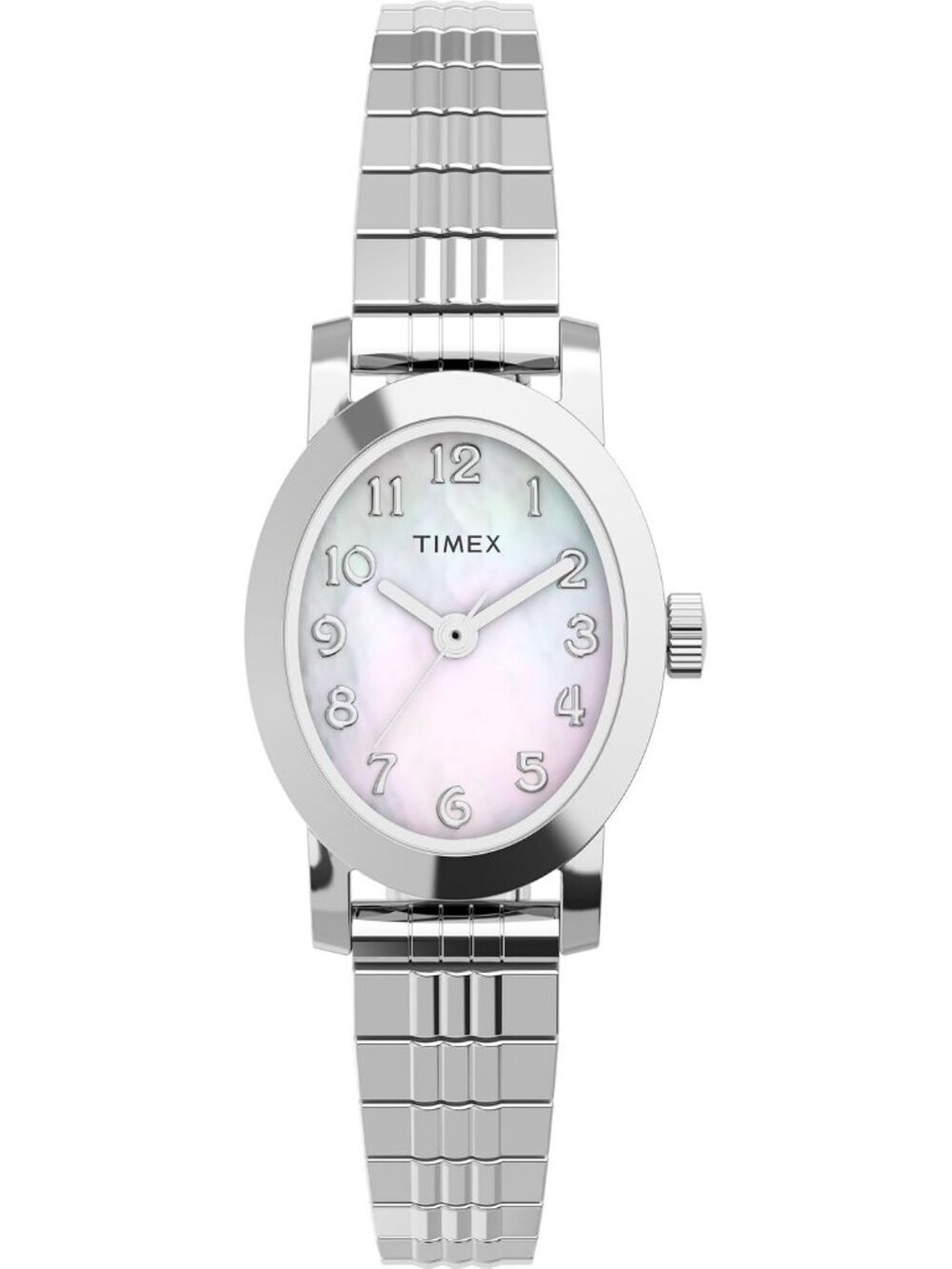 Women's Silver Analog Quartz Solid Cavatina Pearl Dial Oval Classic Wrist Watch